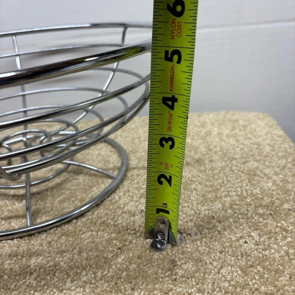 Contemporary Heavy Chrome 12” Wire Fruit Bread Vegetable Kitchen Basket Decor